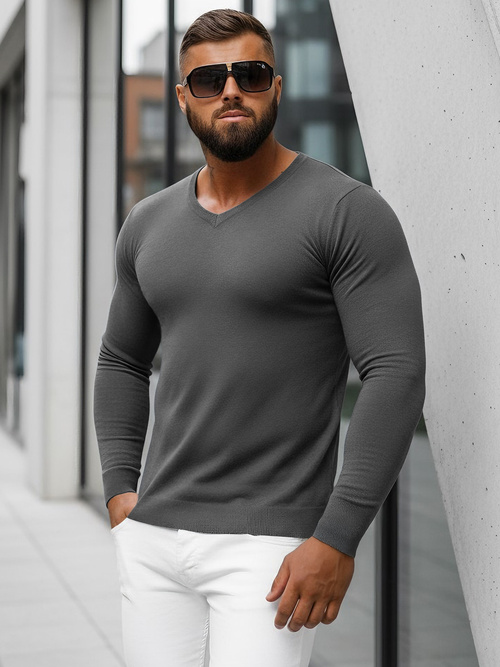 Pullover Homme Gris Foncé OZONEE NB/MMB601/3Z