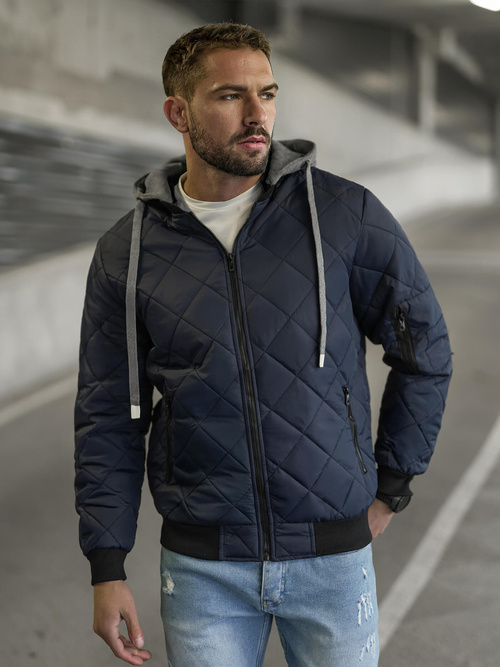 Veste Homme Bleu Foncé OZONEE JS/8M986/215Z
