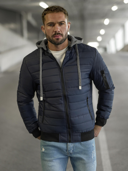 Veste Homme Bleu Foncé OZONEE JS/8M985/215Z