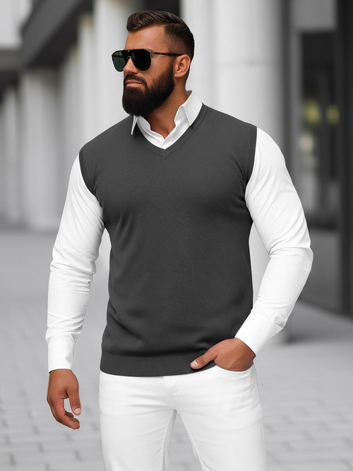 Pullover Homme Gris Foncé OZONEE NB/MM6005/3Z