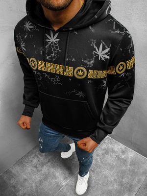 Sweatshirt à capuche homme Noir OZONEE O/HM638Z