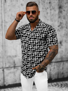 Chemise Homme Veste Noir et blanc OZONEE O/DR2021