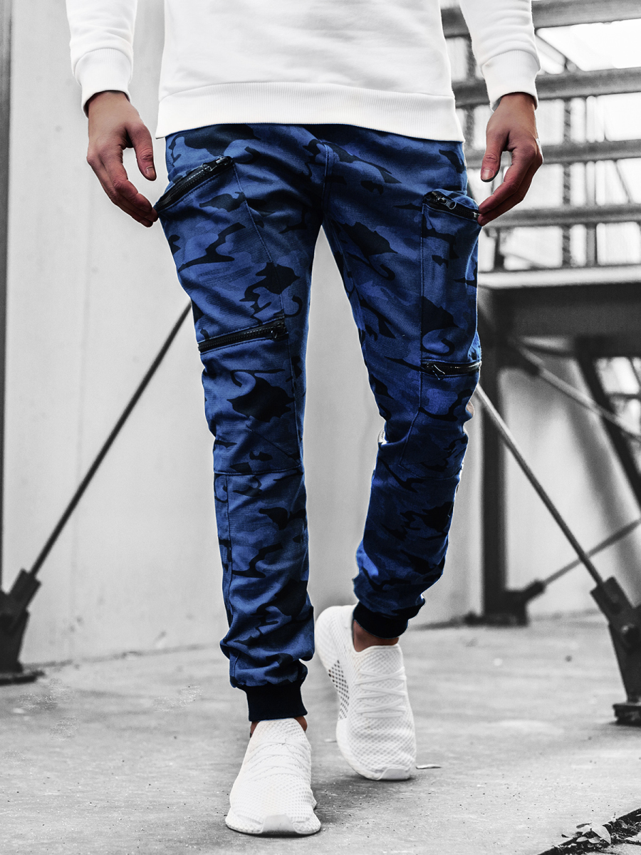 Pantalon camouflage bleu homme hot sale