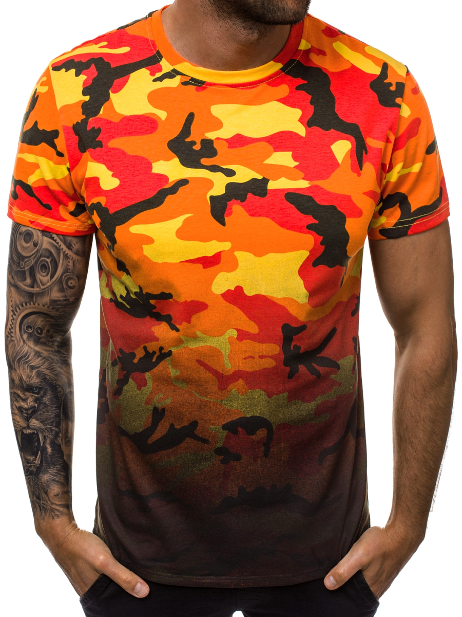 t shirt homme orange