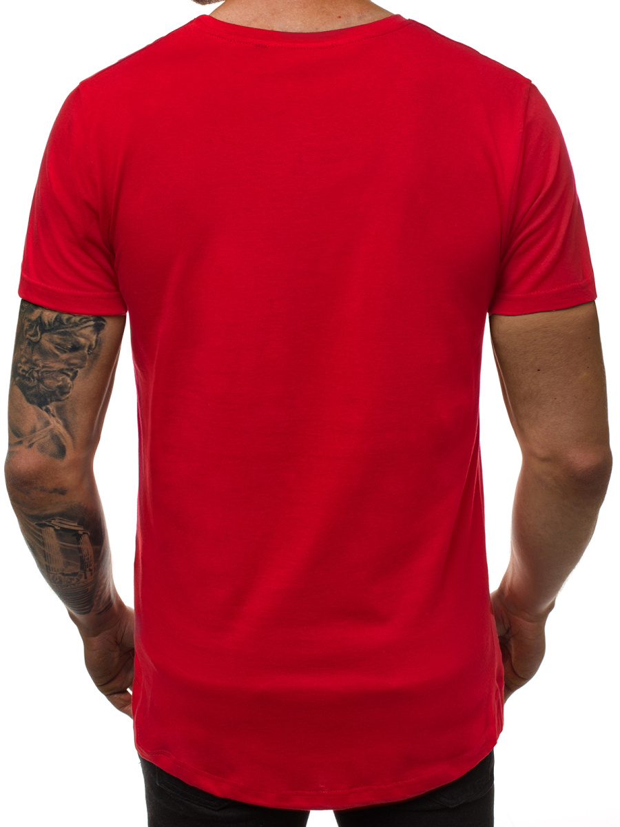 t shirt rouge homme marque