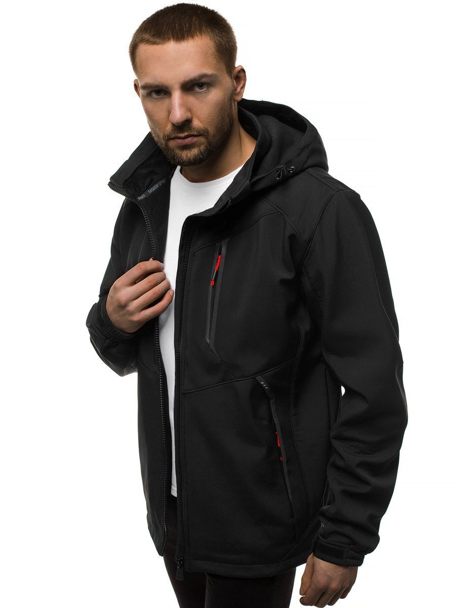 Veste Homme noir-rouge OZONEE GE/12266Z | OZONEE