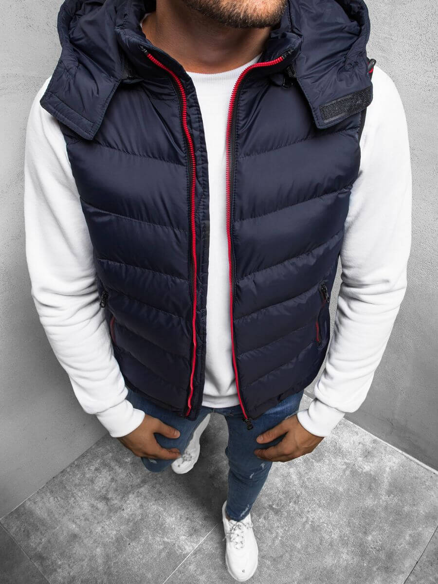 Veste Sans Manches Homme Bleu Fonc Ozonee N Ozonee