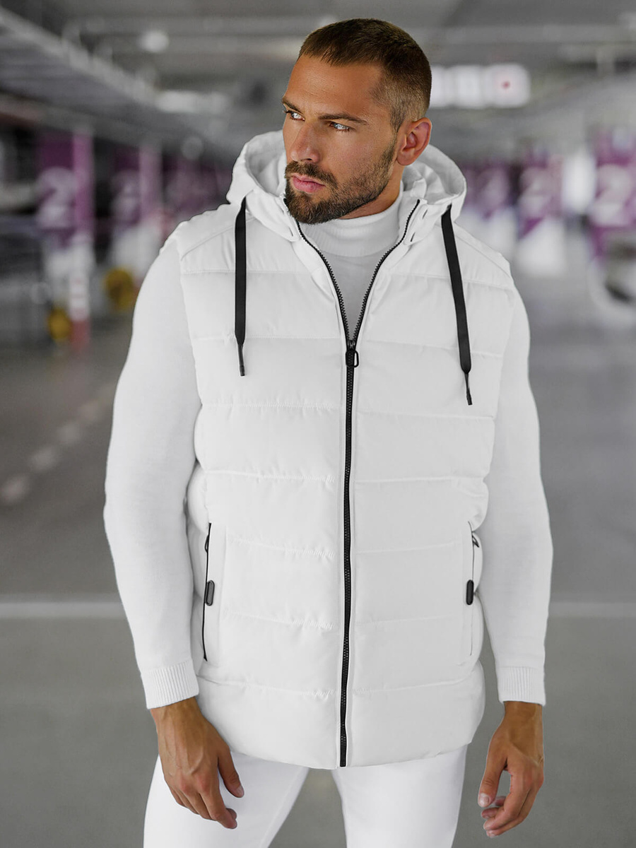 Veste sans manches Homme blanc OZONEE JS 57M7507 281Z OZONEE