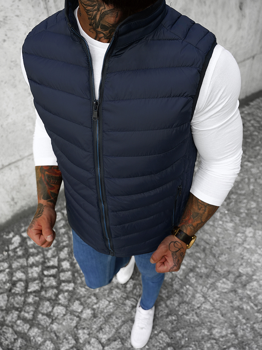 Veste Sans Manches Homme Bleu Fonc Ozonee N Ozonee