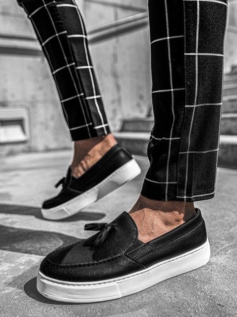 Chaussures Homme SLIP ON Noir et blanc O/KN717