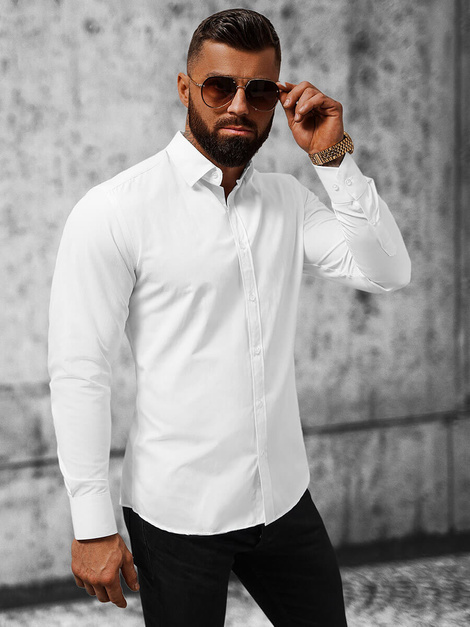 Chemise Homme Blanc OZONEE O/V01