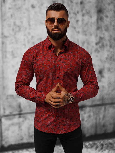 Chemise Homme Bordeaux OZONEE O/V08