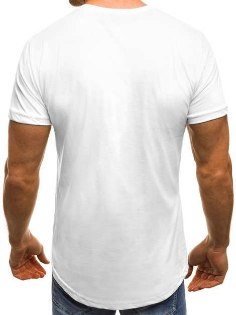 OZONEE B/181199 T-Shirt Homme Blanc et Noir