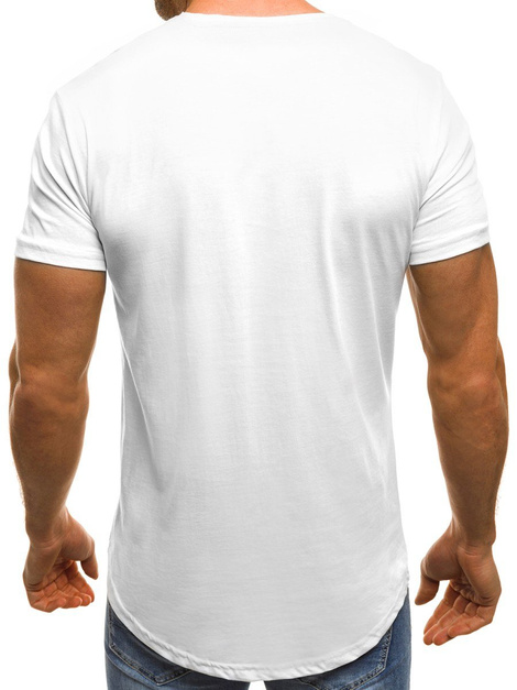 OZONEE B/181199 T-Shirt Homme Blanc et Rouge