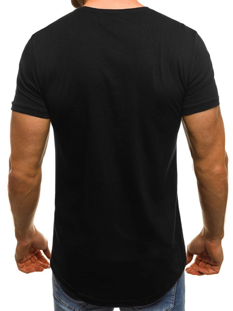 OZONEE B/181199 T-Shirt Homme Noir et Blanc