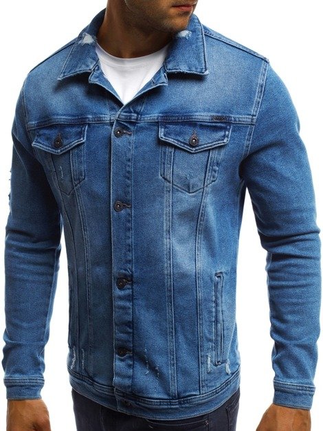 OZONEE B/5002L Veste en jean Homme Bleu foncé