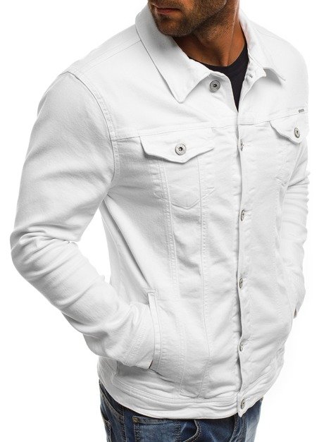 OZONEE B/5002X Veste en jean Homme Blanc