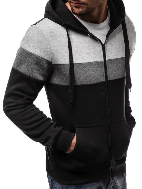 OZONEE JS/33002 Sweatshirt Homme Noir