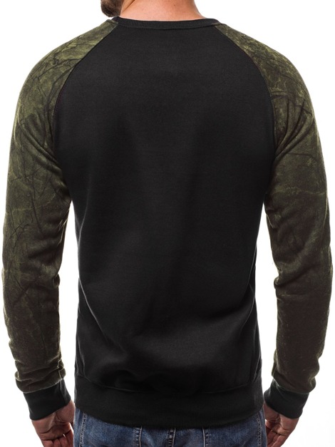 OZONEE JS/DD258 Sweatshirt Homme Noir et vert