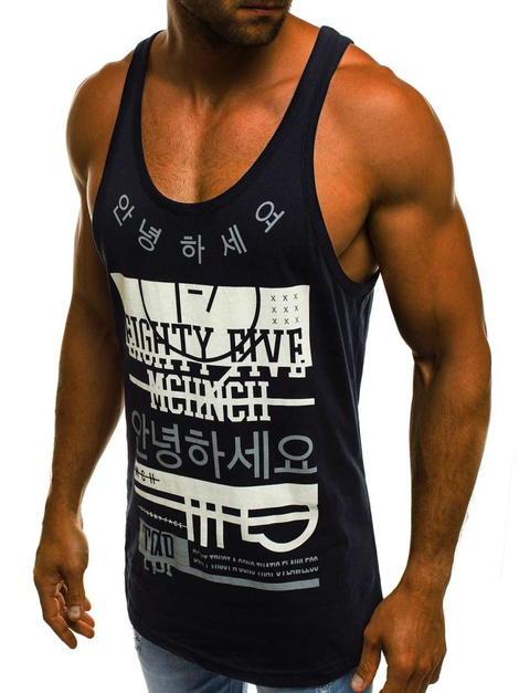 OZONEE O/1196 Débardeur Homme Bleu Marine
