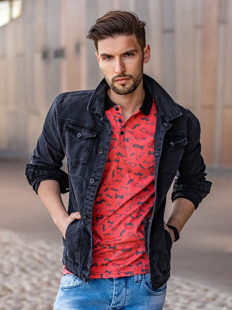 OZONEE O/215 Polo Homme Rouge