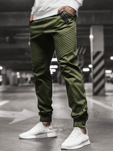 Pantalon Chino Jogger Homme Vert OZONEE A/0952