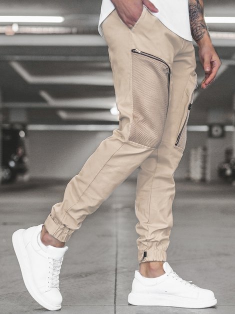 Beige HOMME Pantalon Jogging Coupe Slim Fermeture Éclair De Defactofit  2935131