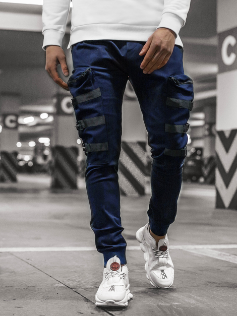 Pantalon Jogger Homme Bleu foncé OZONEE G/11132