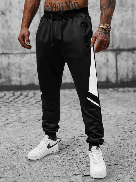 Pantalon de Survêtement Homme Noir et Blanc OZONEE JS/8K182