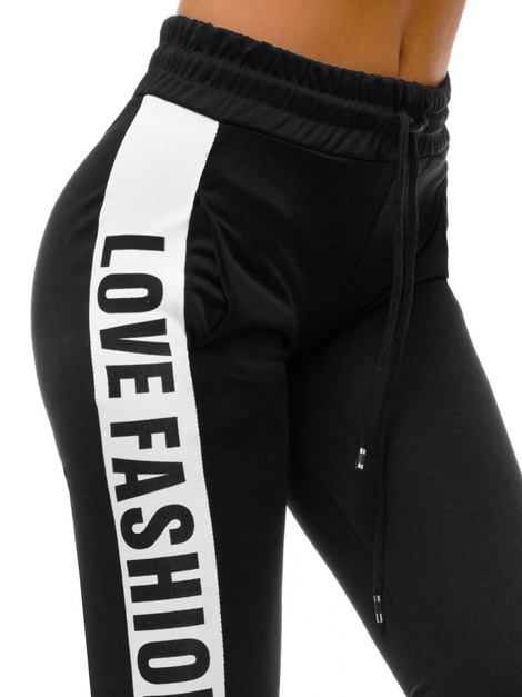 Pantalon de survêtement pour femme Noir et Jaune OZONEE O/82317