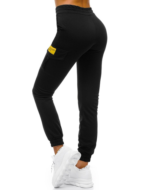 Pantalon de survêtement pour femme Noir et Jaune OZONEE O/82320