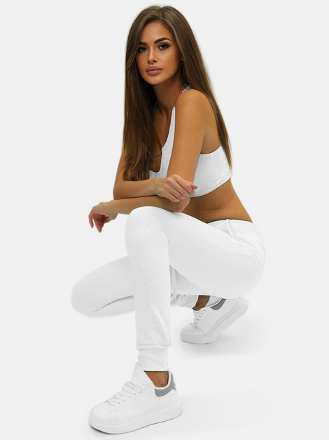 Pantalon de survêtement pour femmes blanc OZONEE JS/CK01Z