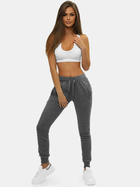 Pantalon de survêtement pour femmes gris foncé OZONEE JS/CK01Z