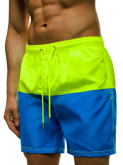 Short de bain homme jaune bleu OZONEE JS/YW02059