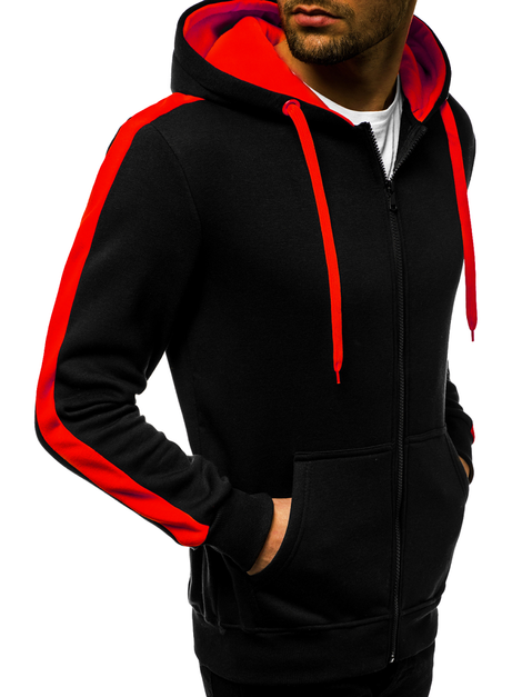 Sweatshirt Homme Noir et Rouge OZONEE JS/2015