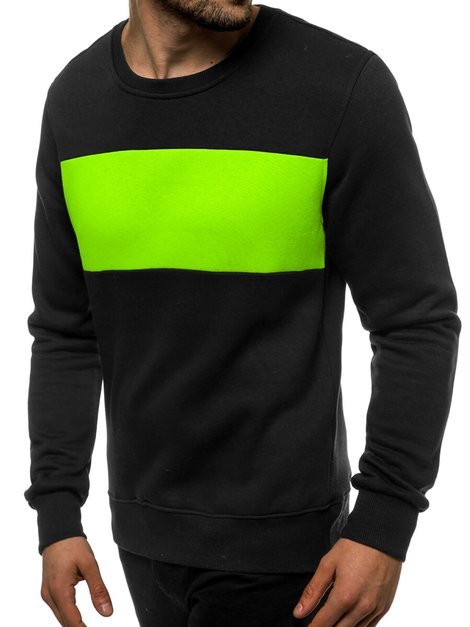 Sweatshirt Homme Noir et Vert OZONEE JS/2020/31