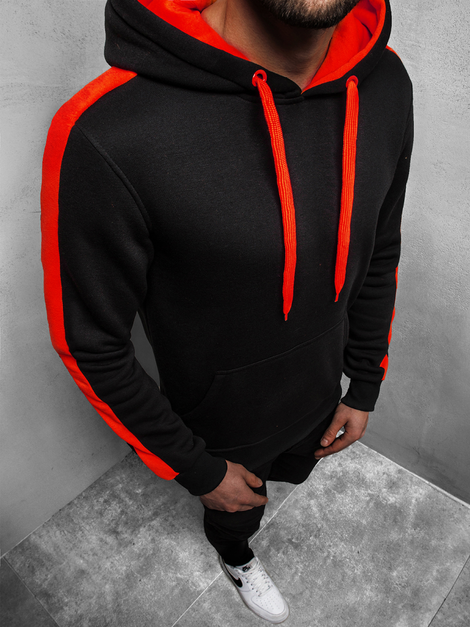 Sweatshirt Homme Noir et rouge OZONEE JS/2012Z