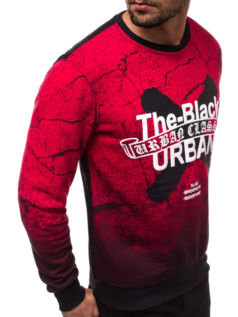 Sweatshirt Homme Rouge OZONEE JS/DD259