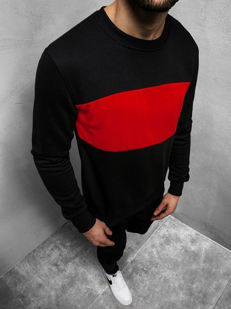 Sweatshirt Homme noir et rouge OZONEE JS/2010Z