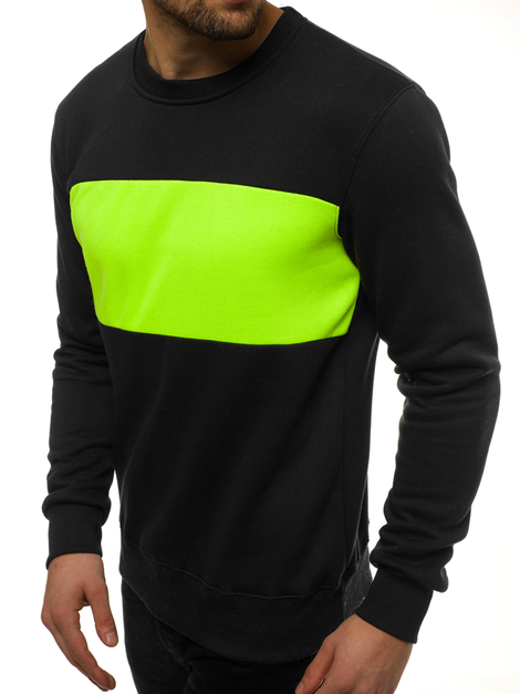 Sweatshirt Homme noir-vert OZONEE JS/2010