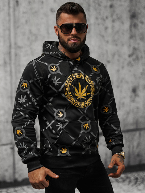 Sweatshirt à capuche homme noir OZONEE O/B267