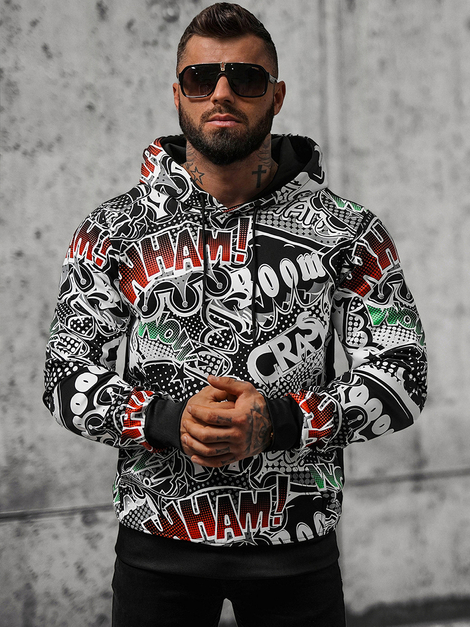 Sweatshirt à capuche homme noir OZONEE O/B270