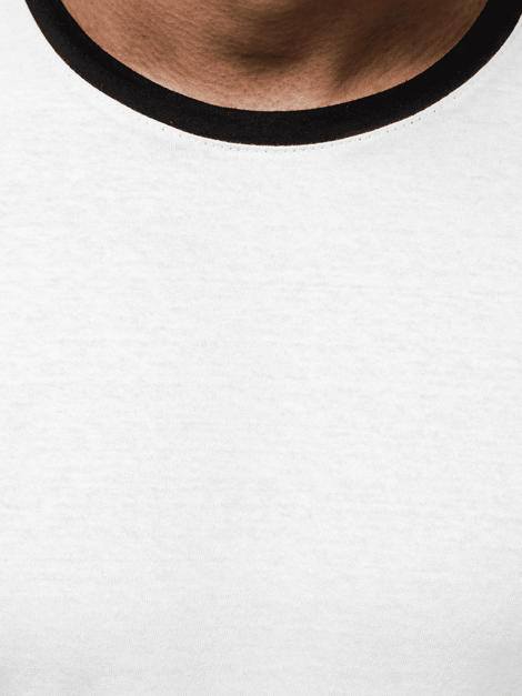 T-Shirt Homme Blanc-Noir OZONEE O/1177 