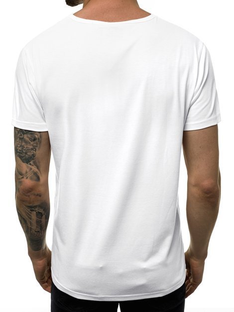 T-Shirt Homme Blanc OZONEE JS/KS1948