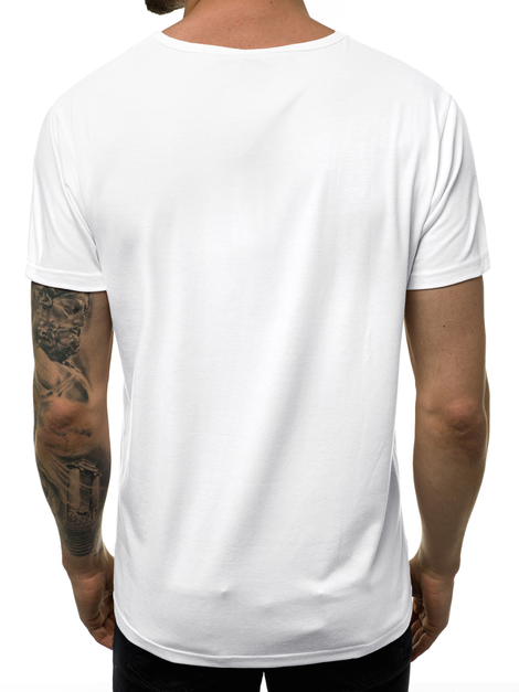 T-Shirt Homme Blanc OZONEE JS/KS1949