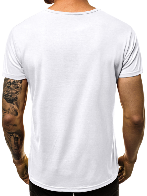 T-Shirt Homme Blanc OZONEE JS/KS2028