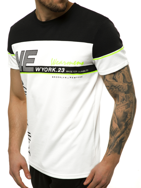 T-Shirt Homme Blanc OZONEE JS/SS11002Z