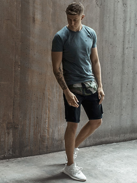T-Shirt Homme Gris foncé OZONEE O/1115