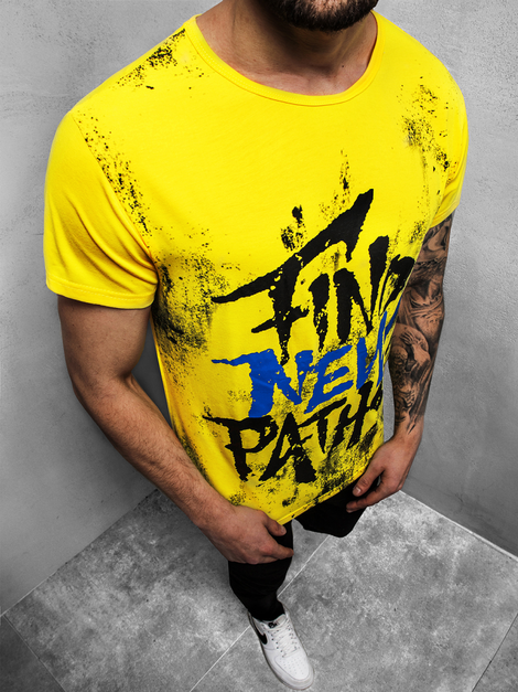 T-Shirt Homme Jaune OZONEE JS/KS2013Z