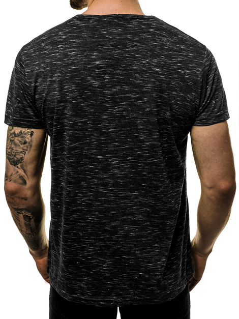 T-Shirt Homme Noir OZONEE JS/KS2043